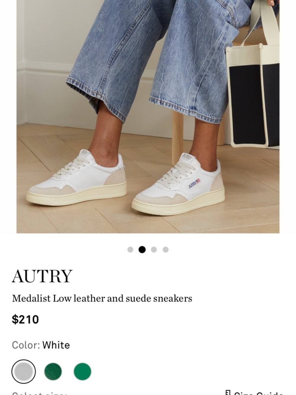 White Medalist Low Leather and Suede Sneakers